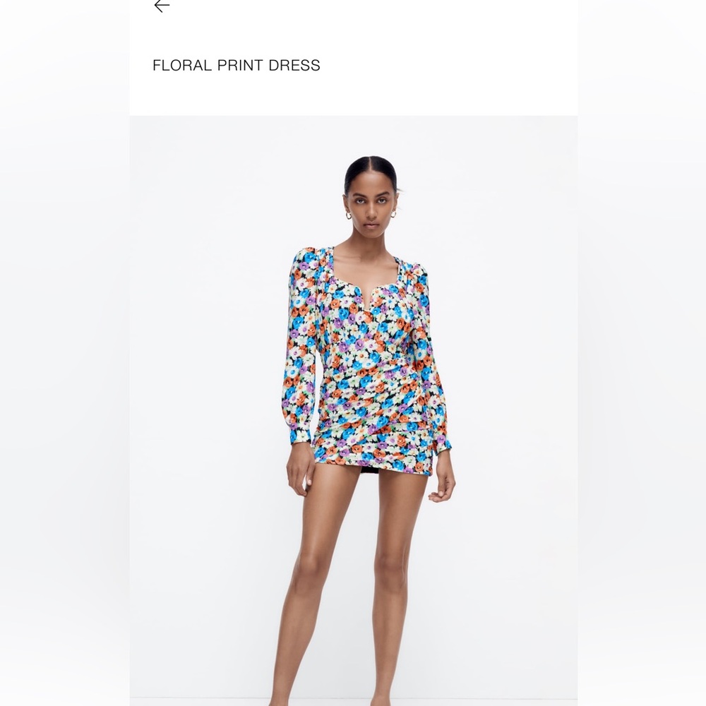 Zara floral print mini dress size S